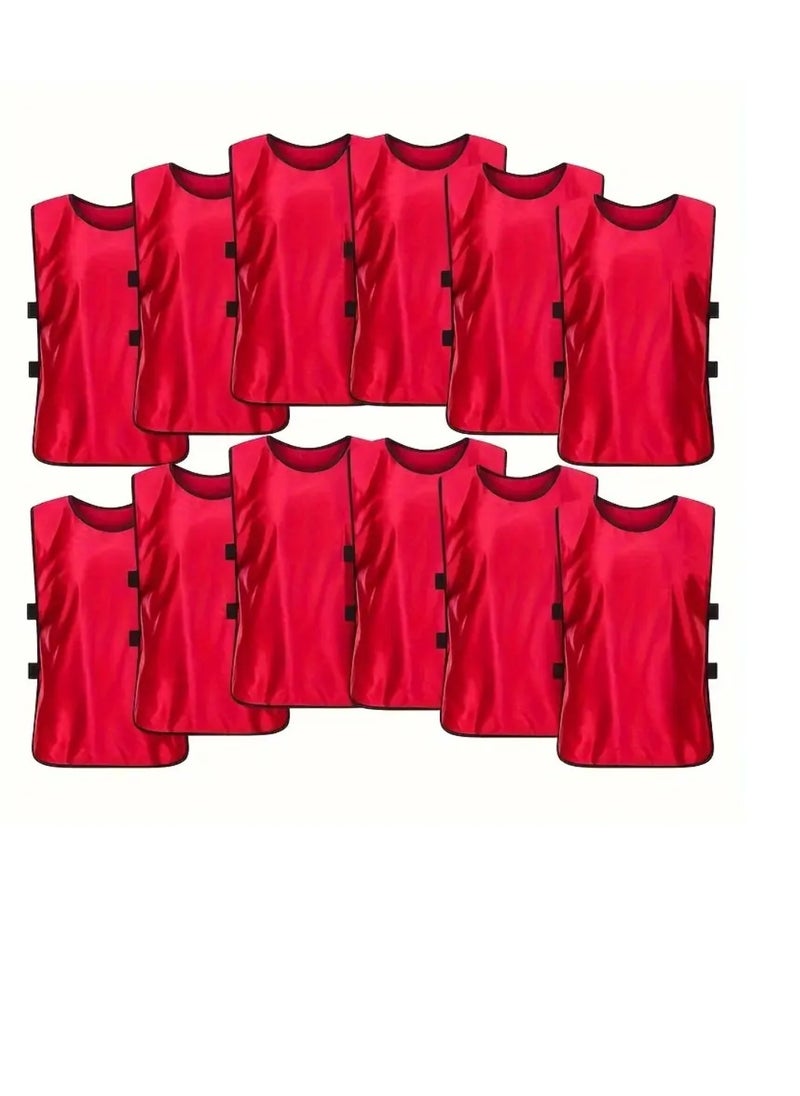 Spall 12pcs Sports Training Vest, Polyester 100.00%, Crew Neck, Knit Fabric, Solid Color, All-Season, for Kids & Adult - Basketball Practice Gear, Basketball Training Equipment | Ventilated Vest | Durable Construction  - Image 2