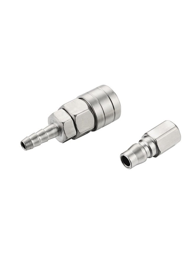 LAWAZIM Pro7 Air Hose Fitting Set - 2 Piece 1/4inch 20SH x 20PF Quick Connect Coupler with Hose Barb Female Socket and Female Threaded Plug, Air Compressor and Pneumatic Tool Accessories - Image 1