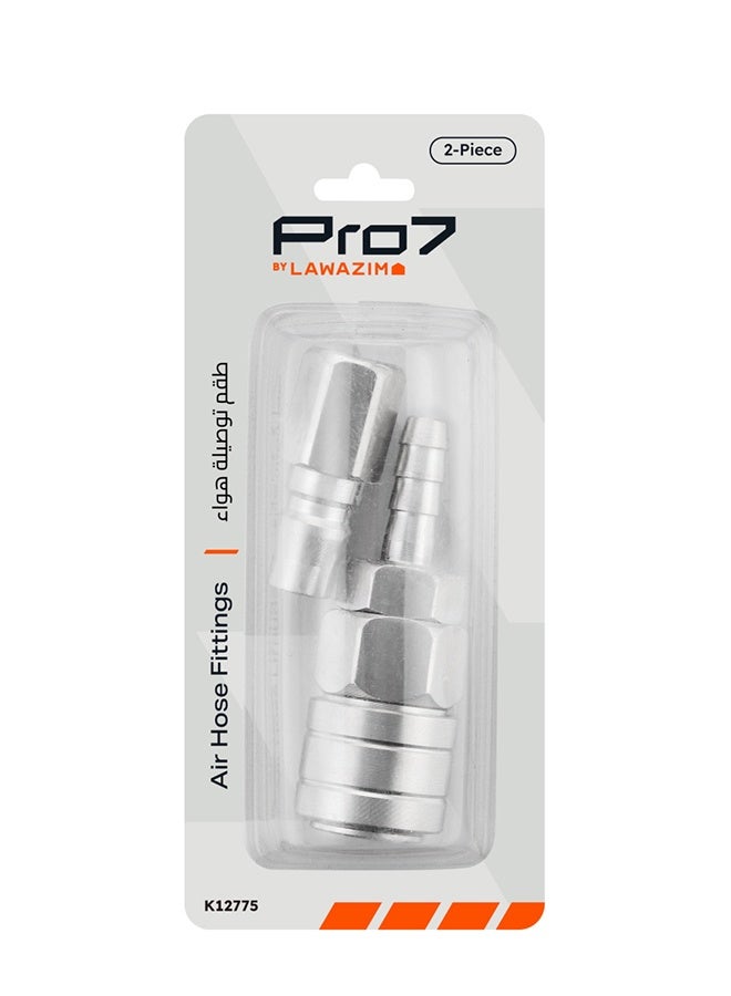 LAWAZIM Pro7 Air Hose Fitting Set - 2 Piece 1/4inch 20SH x 20PF Quick Connect Coupler with Hose Barb Female Socket and Female Threaded Plug, Air Compressor and Pneumatic Tool Accessories - Image 3