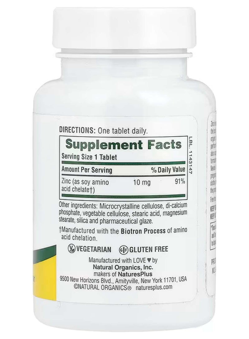 NaturesPlus Zinc, 10 mg, 90 Tablets - Image 2