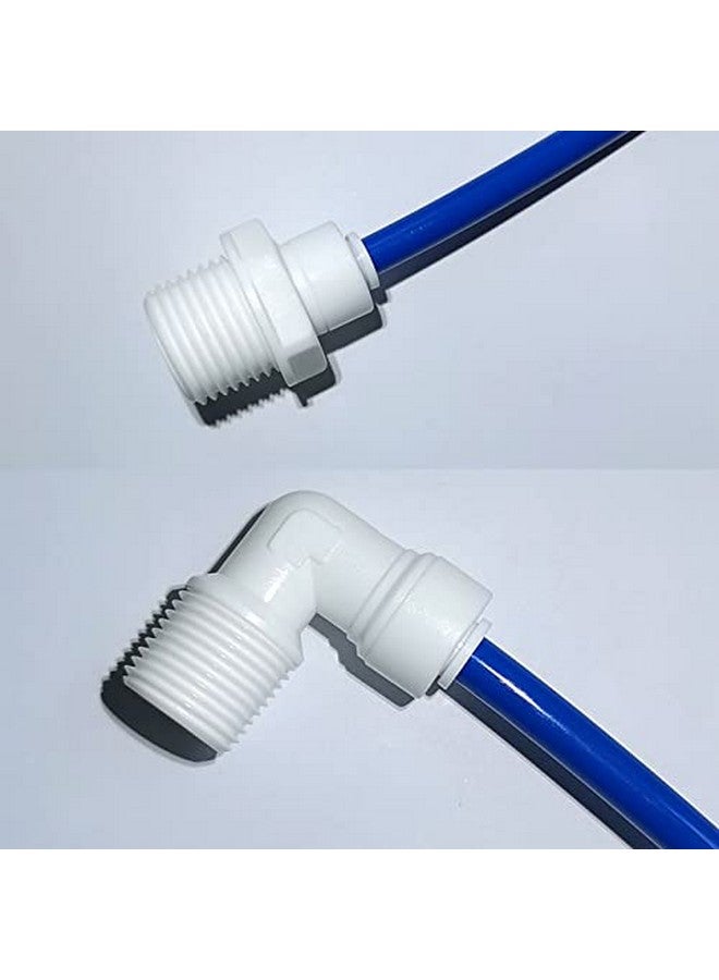 MALIDA Quick Connector Male Adapter Elbow and Straight Combination, 3/8 Inch NPT Thread x 1/4 Inch Tube OD Push to Connect Fittings, for Water Filter purification systems.(pack of 10) - Image 1