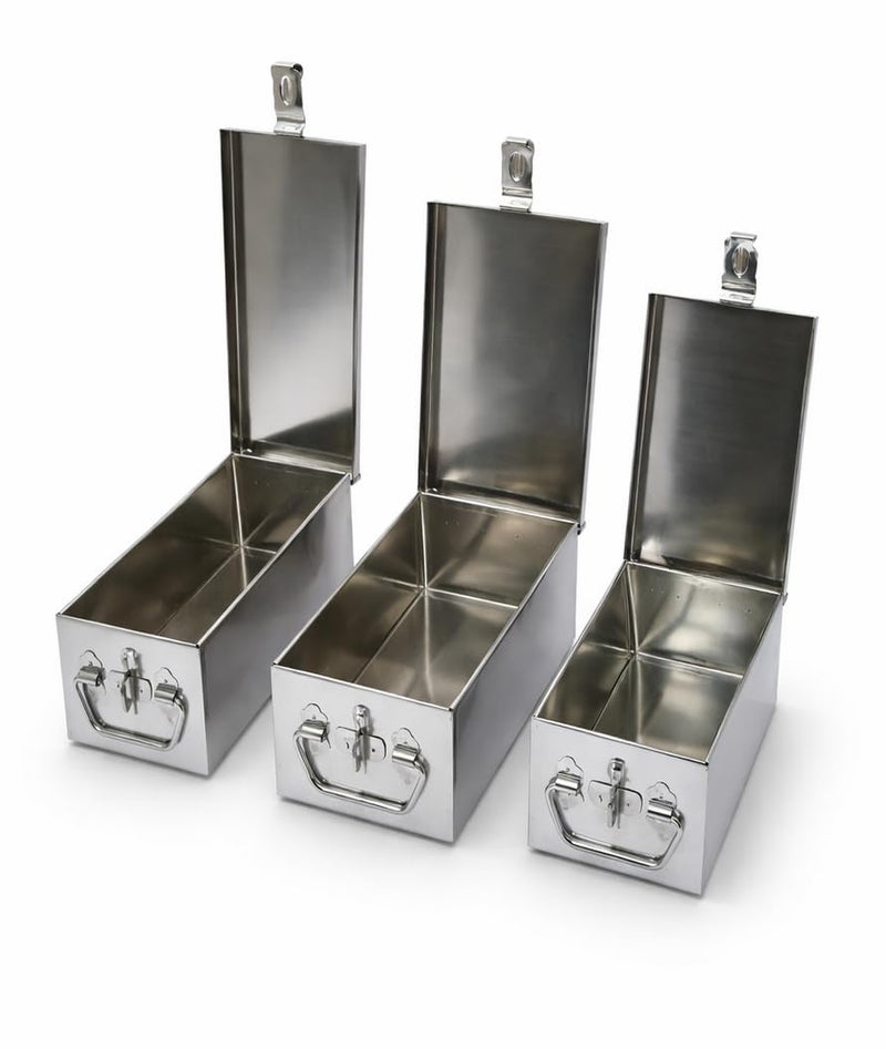 JOWEL Stainless Steel Locker Boxes Jewellery Boxes Cash Peti Set (Multi_Pack of 3) Size - 8 Inch, 10 Inch, 12 Inch - Image 3