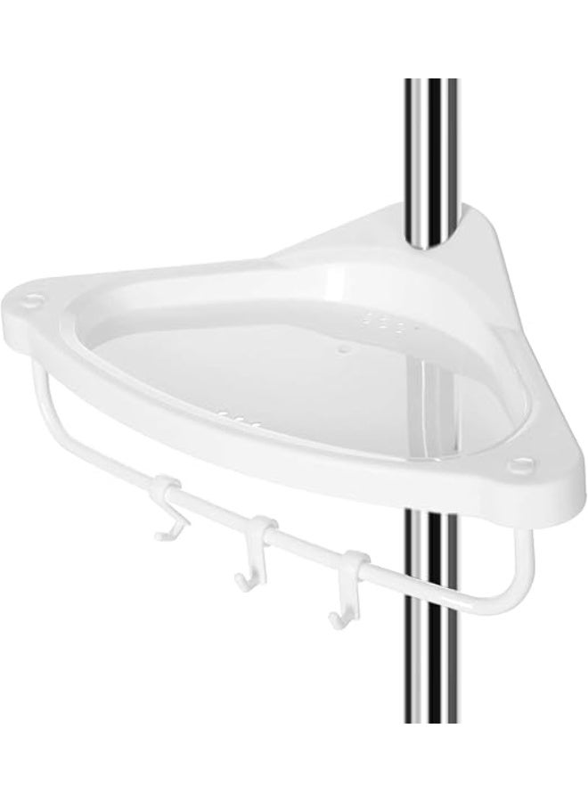 Rust-Resistant Corner Shower Caddy with Tension Pole – Bathroom & Bathtub Organizer with Storage Shelves for Accessories- h - Image 5