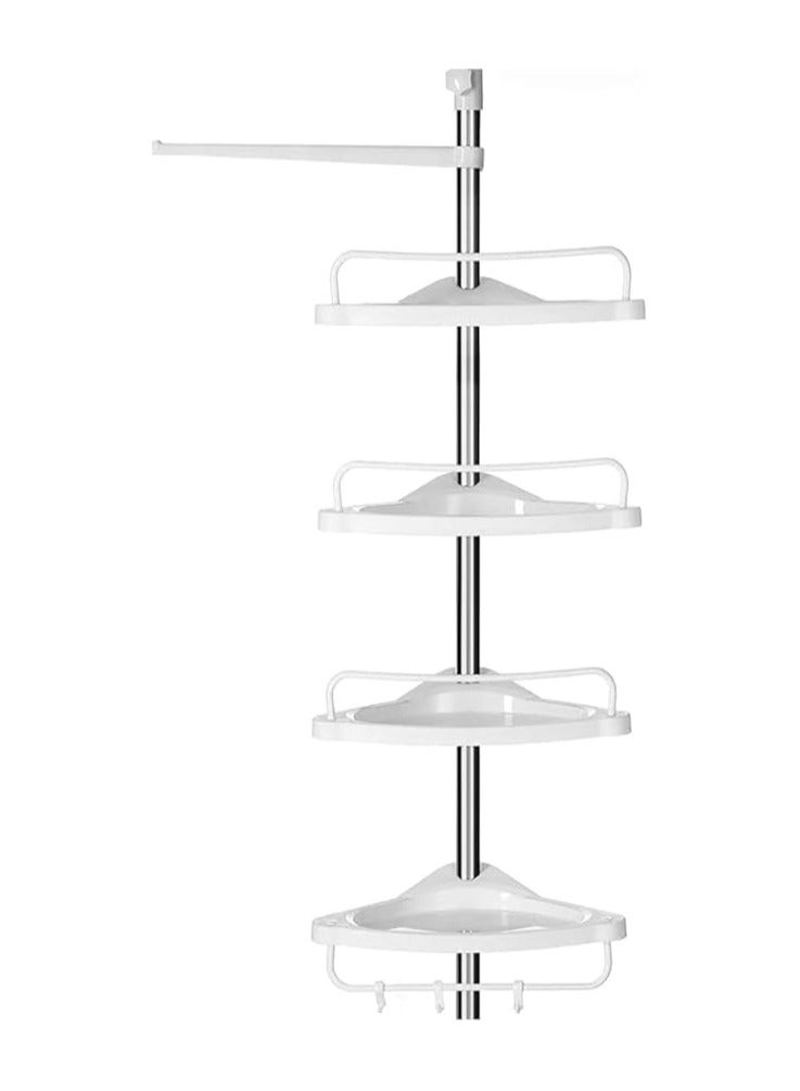 Rust-Resistant Corner Shower Caddy with Tension Pole – Bathroom & Bathtub Organizer with Storage Shelves for Accessories- h - Image 1