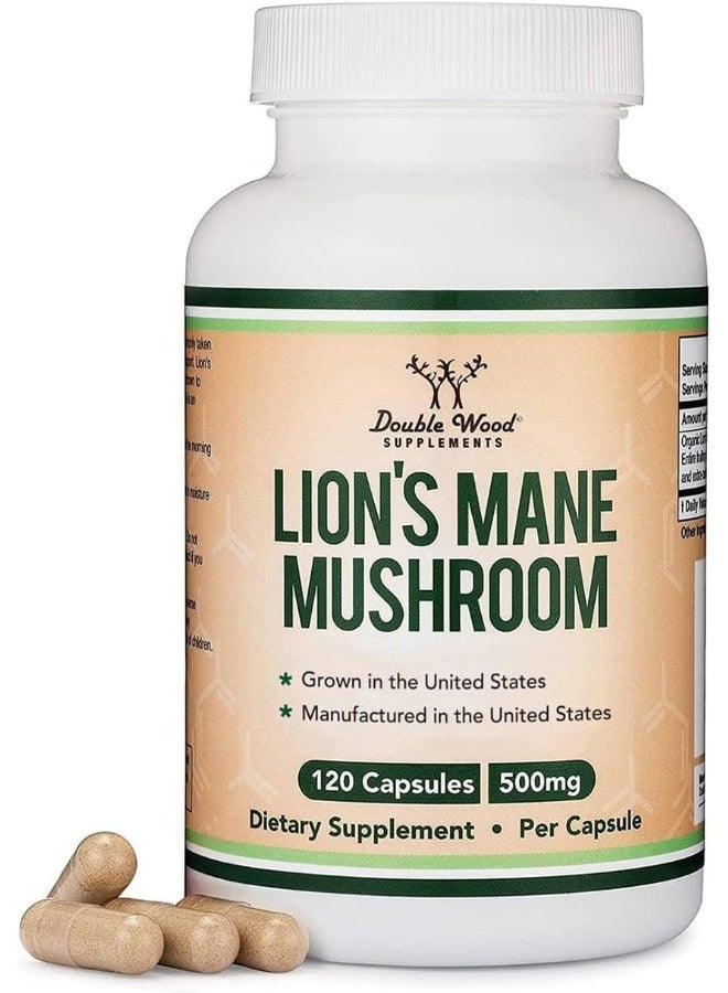 مكملات خشبية مزدوجة مكملات خشبية مزدوجة فطر عرف الأسود - 120 كبسولة 500 ملغ - Image 1