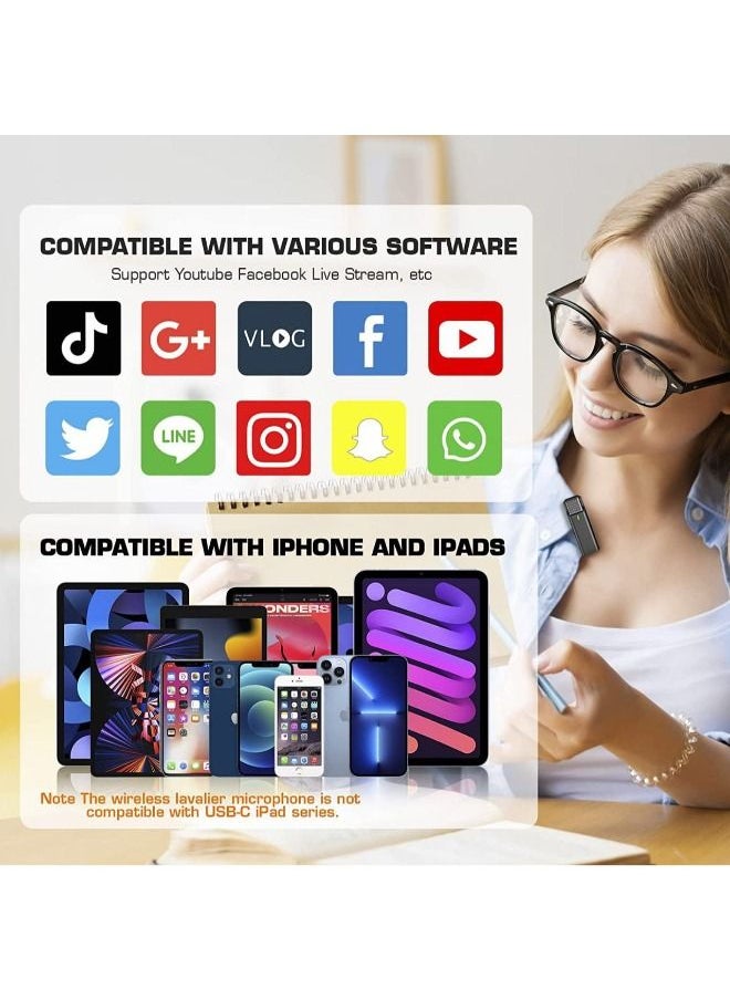 SHOPI - 2.4G Wireless Lavalier Microphone 1T1R Portable Audio Video Live Broadcast Mini Microphone for iPhone  1pec - Image 1