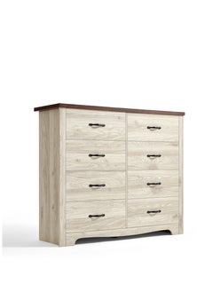 LINSY HOME LINSY HOME  -  Wood Dresser Closet With 8 Drawers , Dressers Organizer for Bed Room Living Room, Kids Room, Nursery, Hallway, Beige Color, size 120L*39.8W*102.1H cm  - Image 5