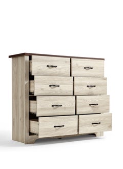 LINSY HOME LINSY HOME  -  Wood Dresser Closet With 8 Drawers , Dressers Organizer for Bed Room Living Room, Kids Room, Nursery, Hallway, Beige Color, size 120L*39.8W*102.1H cm  - Image 2