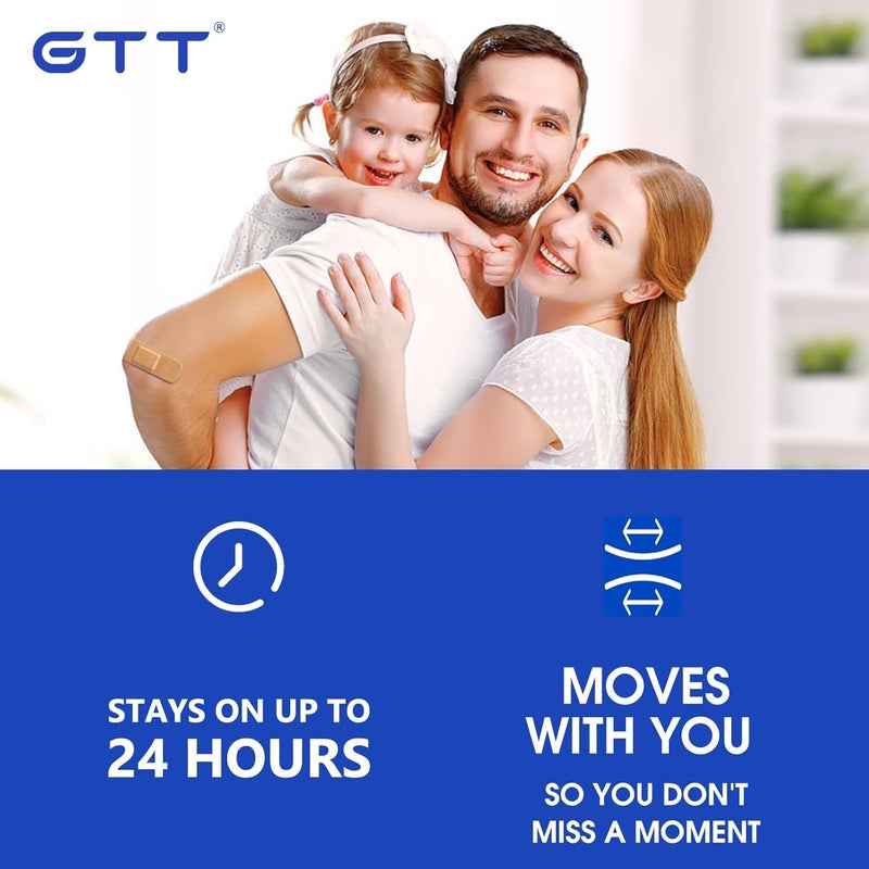 GTT Brand Sterile Flexible Fabric Adhesive Bandages Comfortable Flexible Protection  Wound Care for Minor Cuts  Scrapes Pad Designed to Cushion Painful Wounds One Size 100 ct - Image 4