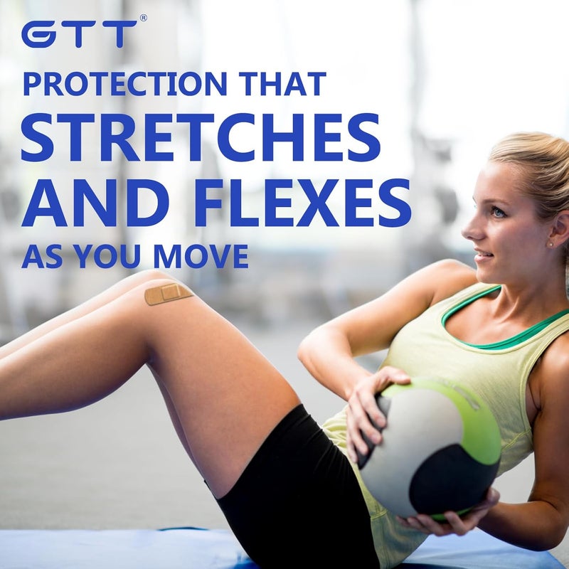 GTT Brand Sterile Flexible Fabric Adhesive Bandages Comfortable Flexible Protection  Wound Care for Minor Cuts  Scrapes Pad Designed to Cushion Painful Wounds One Size 100 ct - Image 2