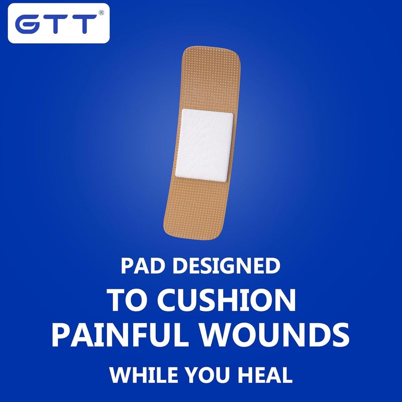 GTT Brand Sterile Flexible Fabric Adhesive Bandages Comfortable Flexible Protection  Wound Care for Minor Cuts  Scrapes Pad Designed to Cushion Painful Wounds One Size 100 ct - Image 5