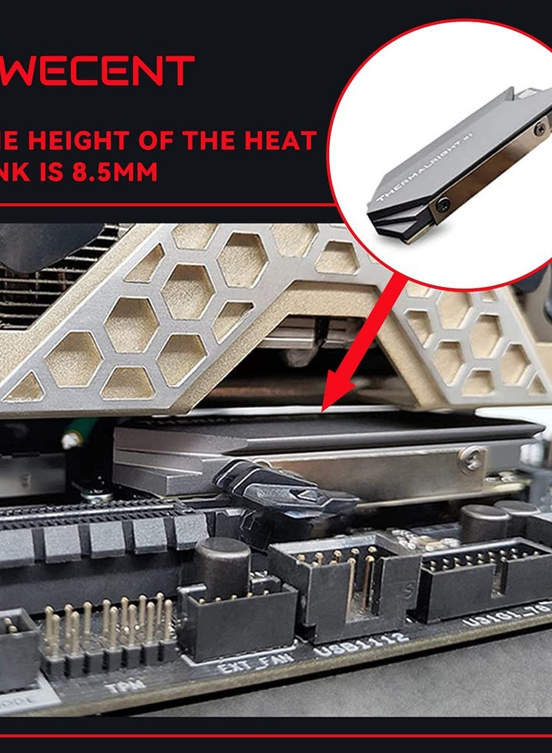 Y&D M.2 Heatsink NVME 2280 SSD Heat Sink Support Single Double Sided M2 Cooling with Thermal Silicone Pads Cooler for Computer PC PS5 PCIE or NGFF SATA Installation - Image 3