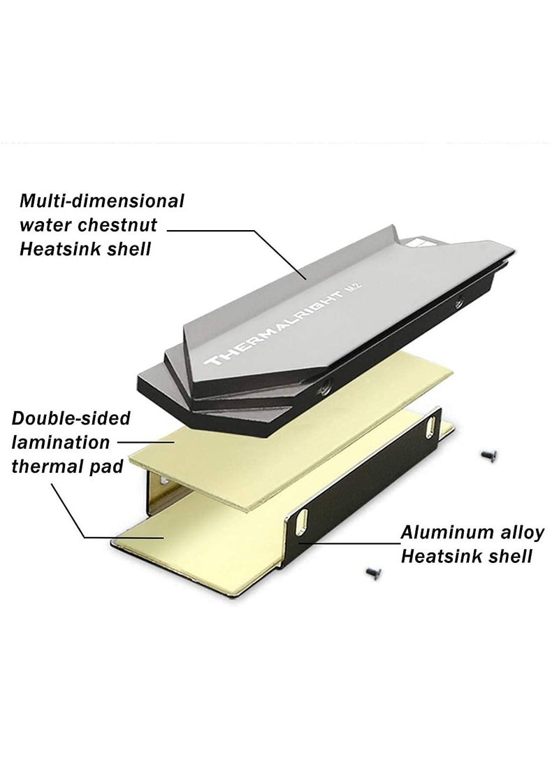 Y&D M.2 Heatsink NVME 2280 SSD Heat Sink Support Single Double Sided M2 Cooling with Thermal Silicone Pads Cooler for Computer PC PS5 PCIE or NGFF SATA Installation - Image 2