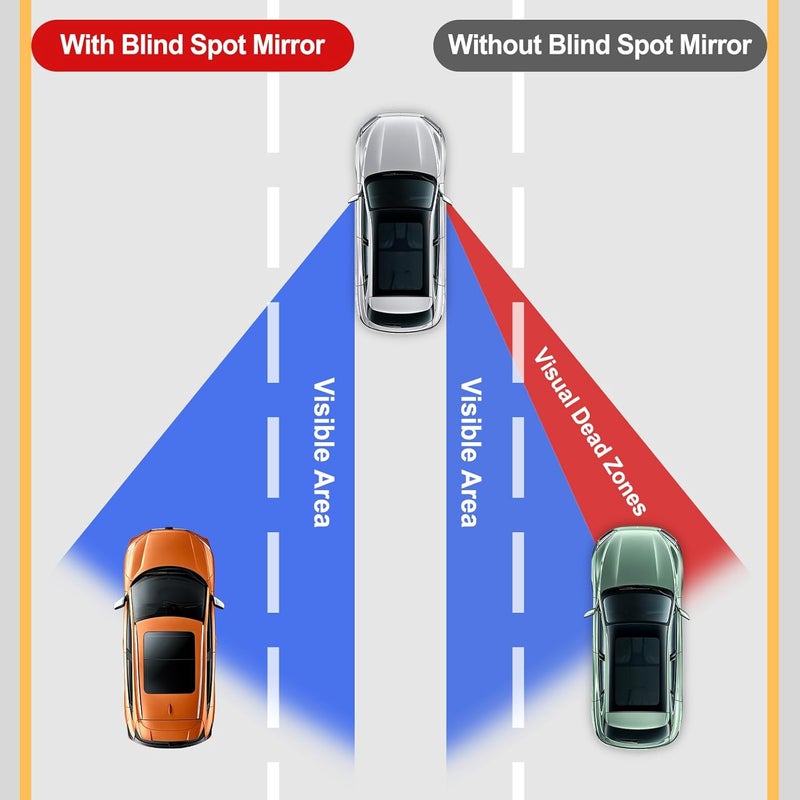 LivTee Blind Spot Mirror, Oval HD Glass Frameless Convex Rear View Mirror with wide angle Adjustable Stick for Cars SUV and Trucks, Pack of 2 - Image 2