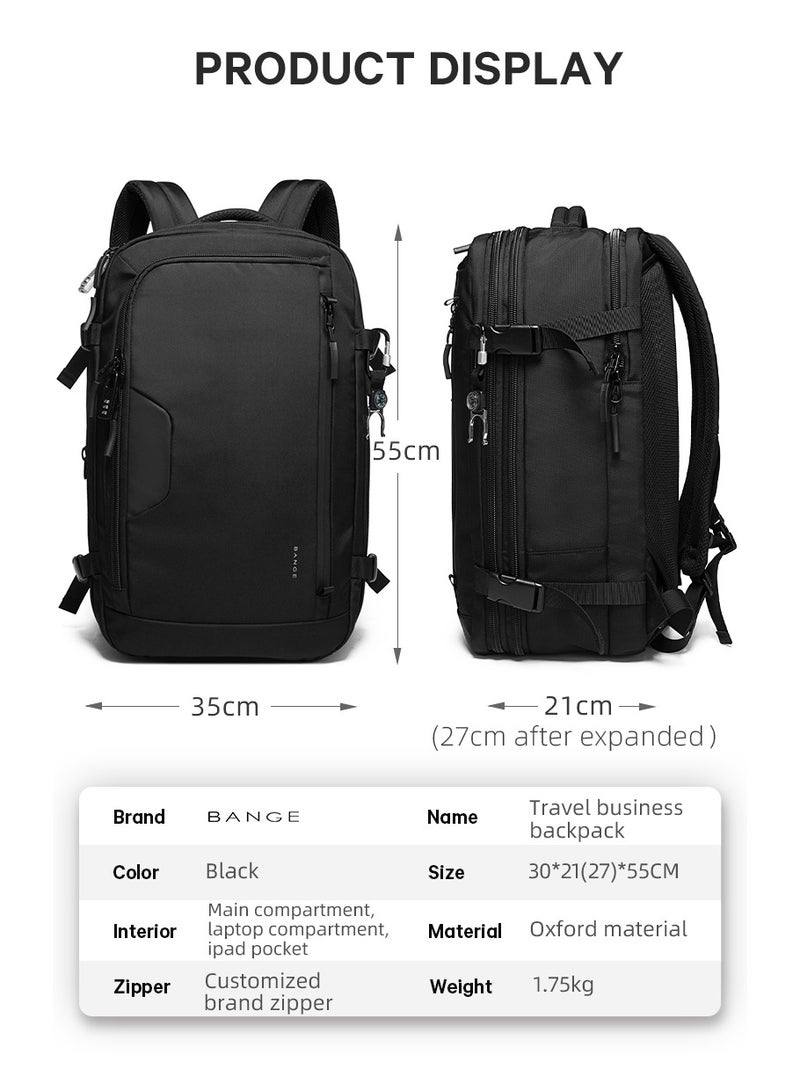 بانجي Bange 22039 smart nylon men black anti theft travel laptop backpacks - Image 2