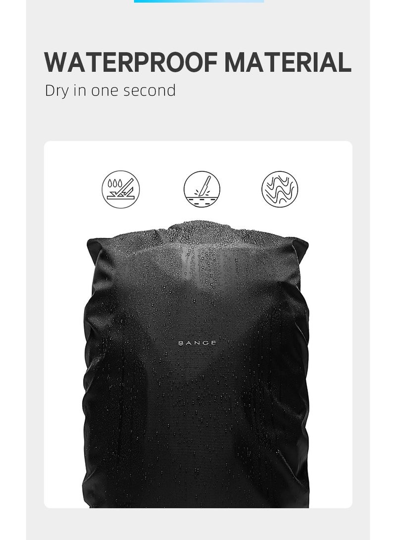 بانجي Bange 22039 smart nylon men black anti theft travel laptop backpacks - Image 4