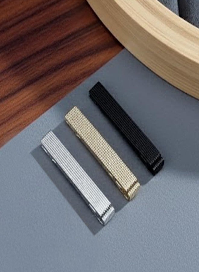 Peora Black Gold Silver Plated Set of 3 Tie Pins Classic Formal Accessories for Men - Image 5