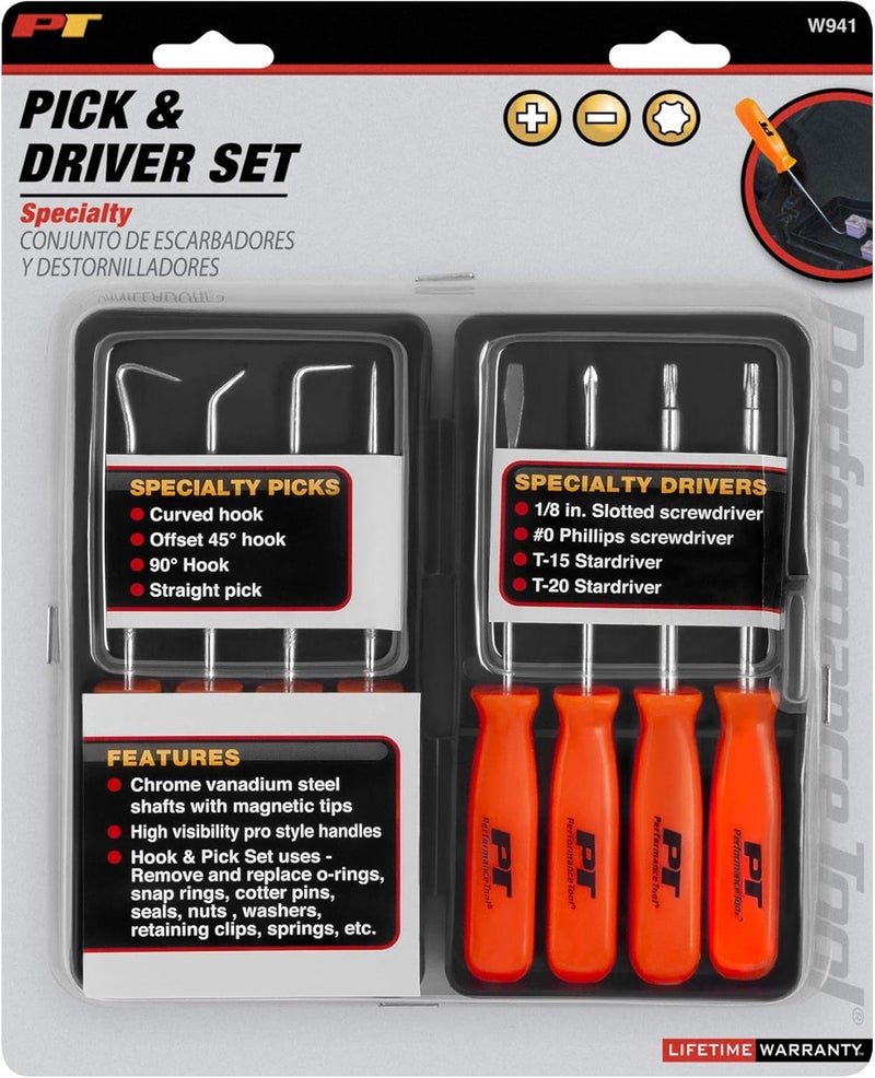 Performance Tool W941 8-Piece Specialty Pick/Driver Set - Image 2