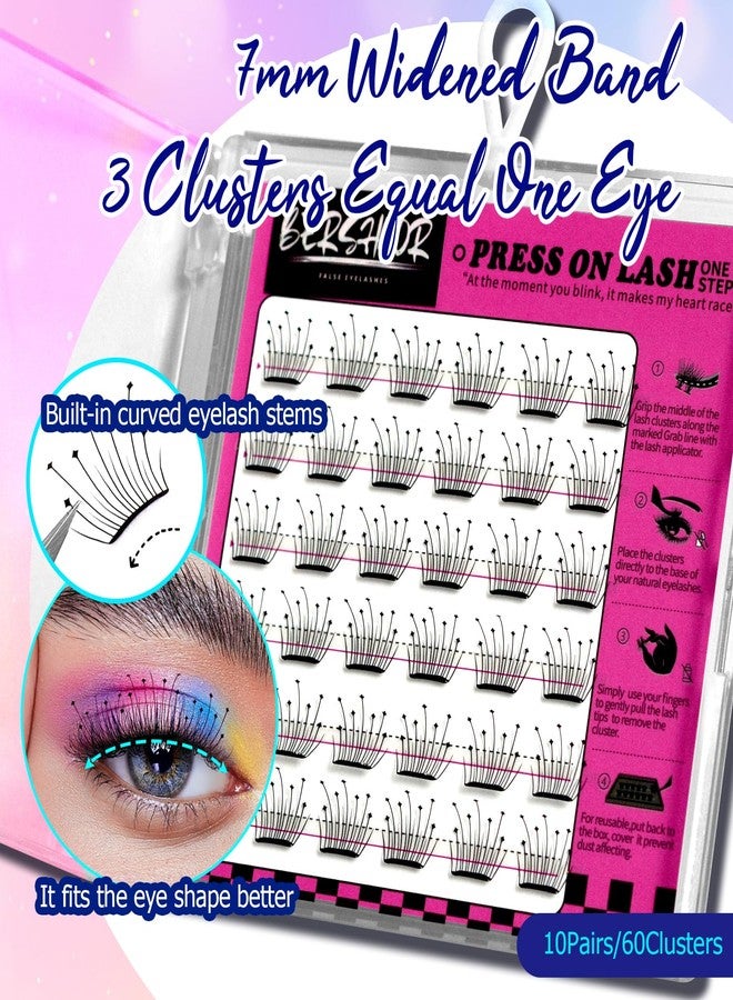 BERSHNOR Square-Shaped Self Adhesive Eyelashes Clusters Fake Lashes Stick on Lashes No Glue Needed - Image 4