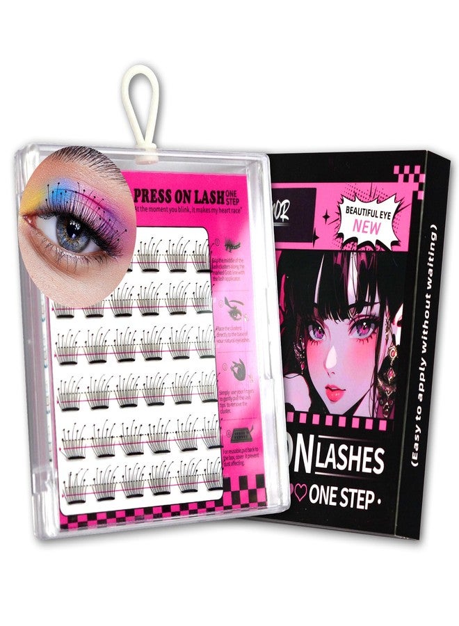 BERSHNOR Square-Shaped Self Adhesive Eyelashes Clusters Fake Lashes Stick on Lashes No Glue Needed - Image 1