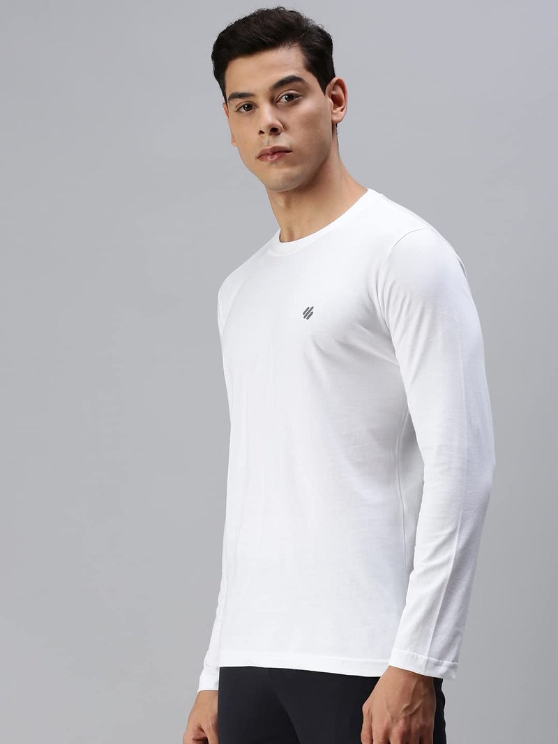 ONN Men's White Full Sleeves Round Neck T-Shirt(Size : X-Large) - Image 3