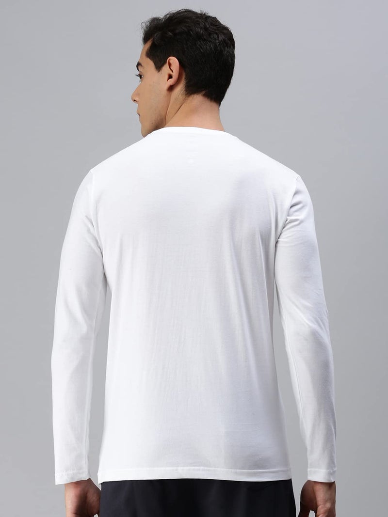 ONN Men's White Full Sleeves Round Neck T-Shirt(Size : X-Large) - Image 4