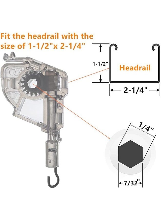 APUXON 4pcs Wand Tilter for 2" Blinds Hexagon Shaped Gear Hook Connection for 2" Low Profile Horizontal Blinds - Image 3