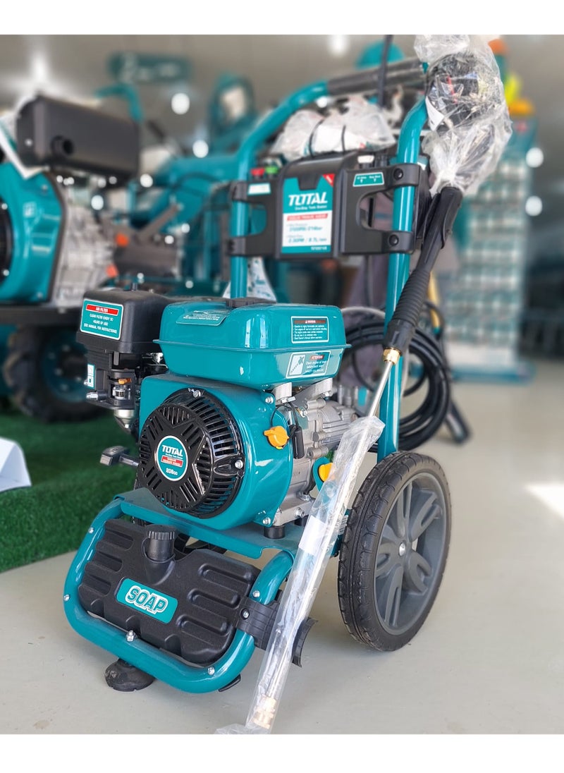 TOTAL - Super Total 3100PSI Portable Gasoline Pressure Washer - Powerful Motor 6HP 4-Stroke Engine, 3-Piston Axial Pump with 2 Wheels, Ideal for Heavy-Duty Cleaning, Car, Garden, Farms & Home - Image 1