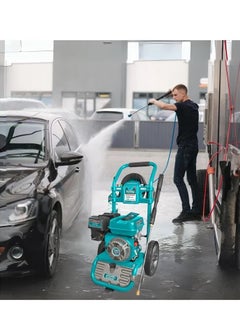 TOTAL Super Total 3100PSI Portable Gasoline Pressure Washer - Powerful Motor 6HP 4-Stroke Engine, 3-Piston Axial Pump with 2 Wheels, Ideal for Heavy-Duty Cleaning, Car, Garden, Farms & Home  - Image 5