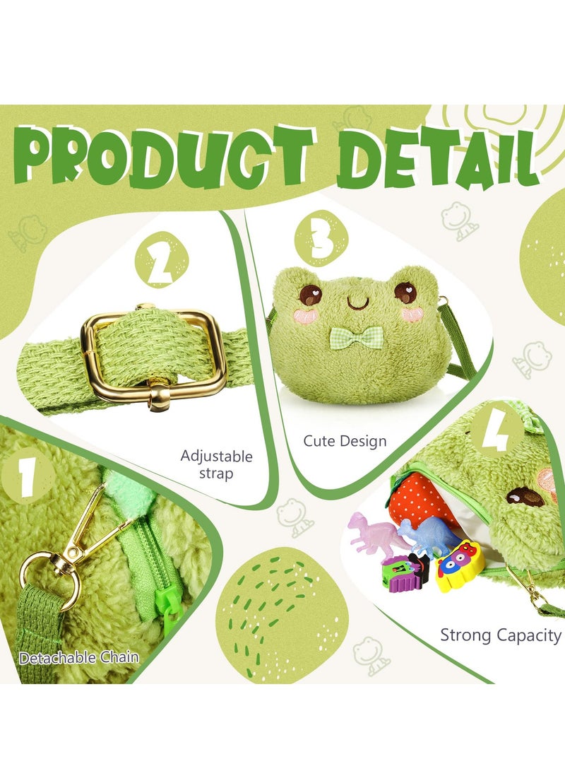 SYOSI Plush Crossbody Bag for Girl Cute Lolita Anime Plush Purse for Women Soft Fluffy Frog Crossbody Bag with Chain Strap - Image 5