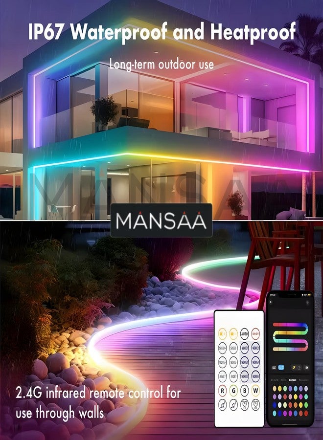MANSAA LED Strip Light | 5 Metre | Neon Light Strip, Neon Light, Neon, App & Remote Control, 8 Blinking Modes, Music Sync, USB Powered (RGB) - Image 3