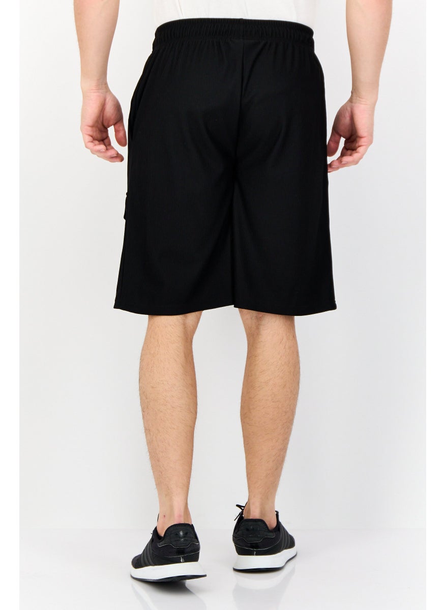 Core Elements Men Brand Logo Basic Shorts, Black  - Image 4