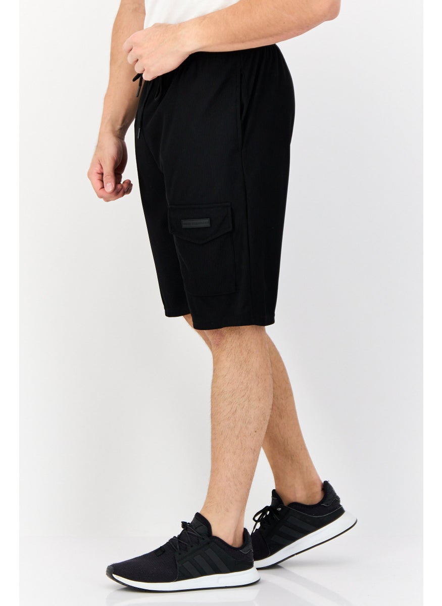 Core Elements Men Brand Logo Basic Shorts, Black  - Image 3