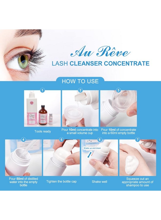 AuReve Lash Shampoo Concentrate 30ml Lash Cleanser Concentrate Add Hyaluronic Acid Oil-Free Lash Extension Shampoo Perfect for Salon，Unscented - Image 5