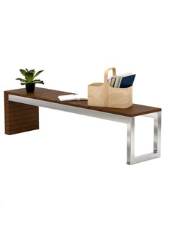RIGID Stainless Steel Bench with Wooden Top  45x182x43cm  - Image 1