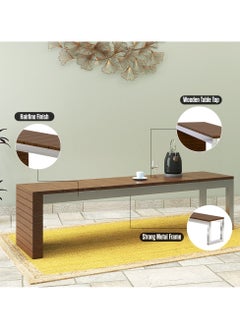 RIGID Stainless Steel Bench with Wooden Top  45x182x43cm  - Image 3