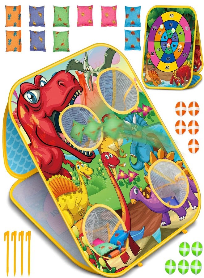 HelloJoy Dinosaur Bean Bag Toss Game: Outdoor Toys Cornhole Board for Kids Toddlers, Party Activities Carnival Outside Yard Backyard Beach Games for Kids Boys Toddlers Ages 3 4 5 6 7 8 Year Old Birthday Gifts - Image 1