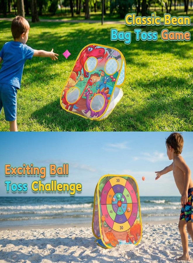 HelloJoy Dinosaur Bean Bag Toss Game: Outdoor Toys Cornhole Board for Kids Toddlers, Party Activities Carnival Outside Yard Backyard Beach Games for Kids Boys Toddlers Ages 3 4 5 6 7 8 Year Old Birthday Gifts - Image 2