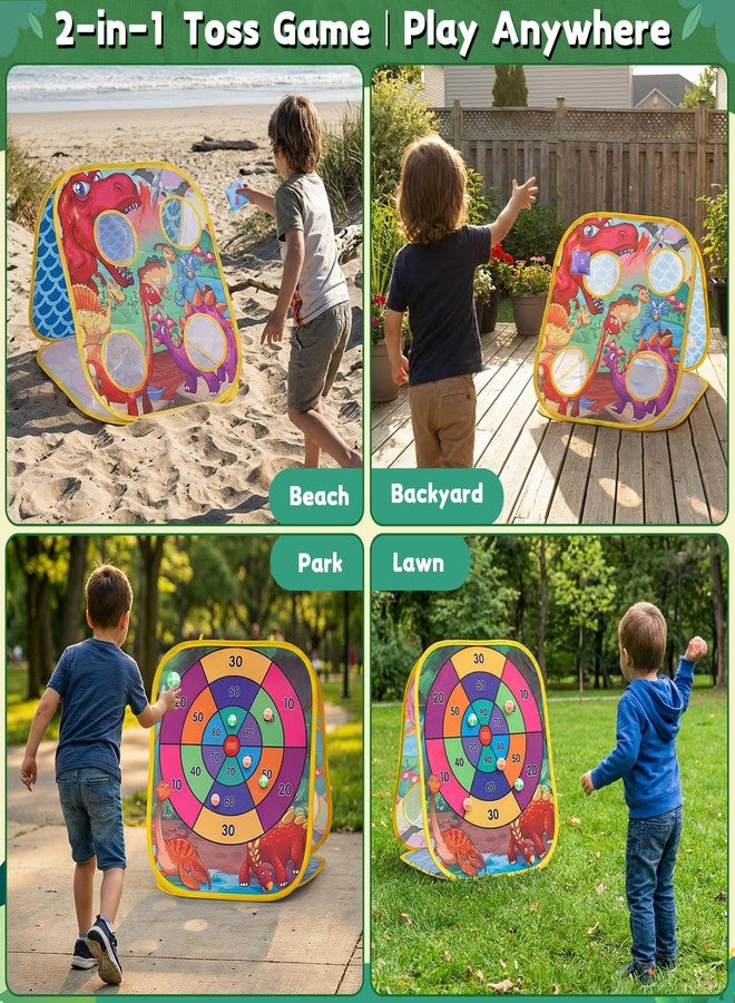 HelloJoy Dinosaur Bean Bag Toss Game: Outdoor Toys Cornhole Board for Kids Toddlers, Party Activities Carnival Outside Yard Backyard Beach Games for Kids Boys Toddlers Ages 3 4 5 6 7 8 Year Old Birthday Gifts - Image 3
