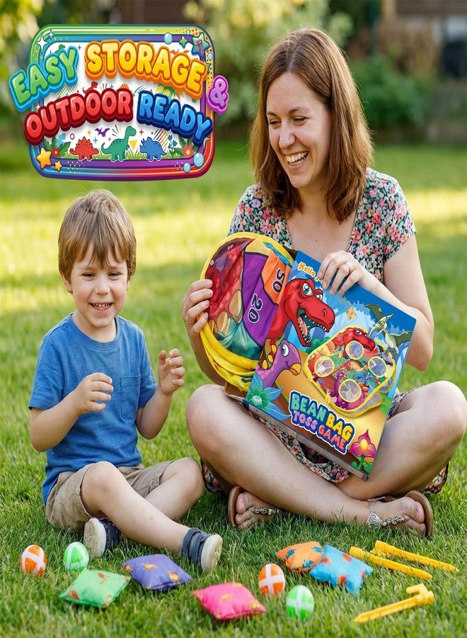 HelloJoy Dinosaur Bean Bag Toss Game: Outdoor Toys Cornhole Board for Kids Toddlers, Party Activities Carnival Outside Yard Backyard Beach Games for Kids Boys Toddlers Ages 3 4 5 6 7 8 Year Old Birthday Gifts - Image 4