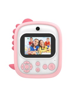 Generic P3 Dinosaur Polyod Children's Camera Printer HD Children's Toy Photo Video Multifunctional Gift-Color:Pink (with 32G Memory Card Reader)  - Image 1