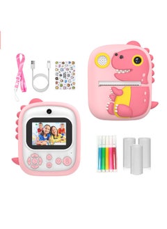 Generic P3 Dinosaur Polyod Children's Camera Printer HD Children's Toy Photo Video Multifunctional Gift-Color:Pink (with 32G Memory Card Reader)  - Image 5
