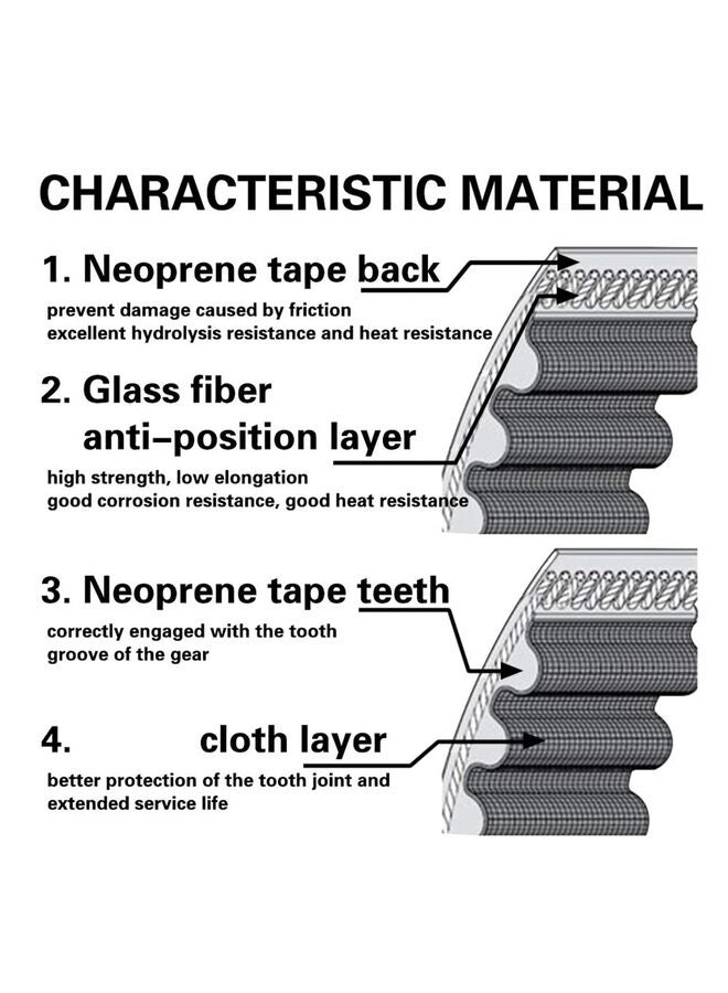 حزام التوقيت، نسخة مطورة غير قابلة للانزلاق، مناسب للطابعة ثلاثية الأبعاد ومعظم الطابعات التي تعمل بالحزام (الحجم: 6 مم) - Image 2