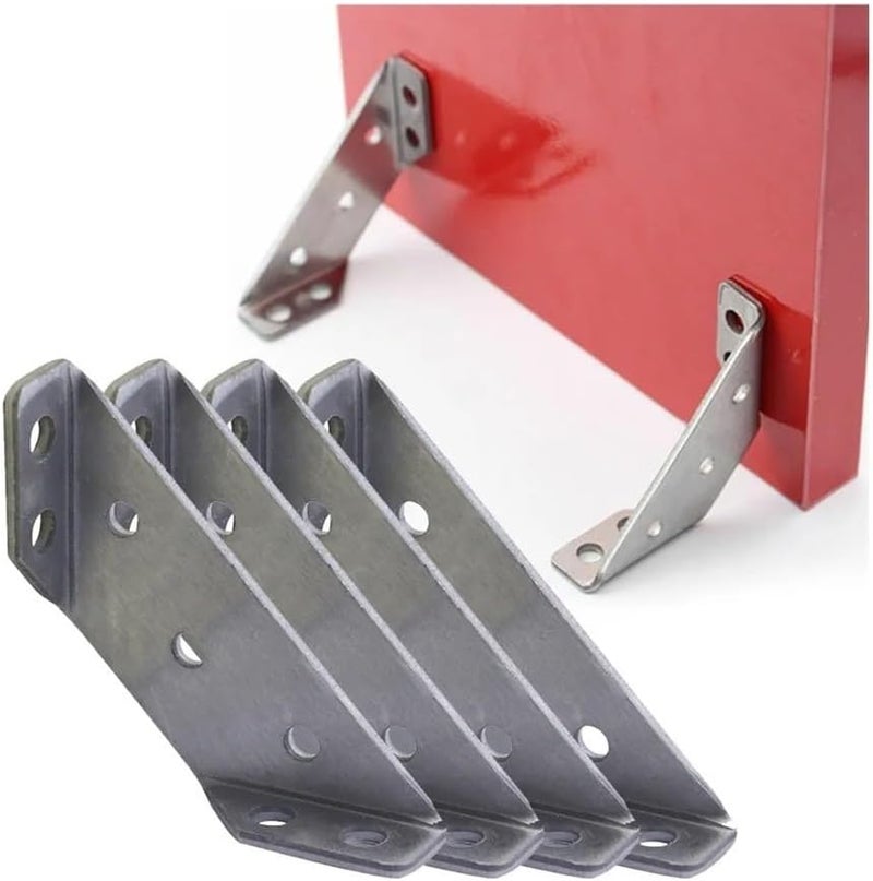 4pcs Stainless Steel Right Angle Corner Brackets Furniture Hardware Fasteners - Image 2