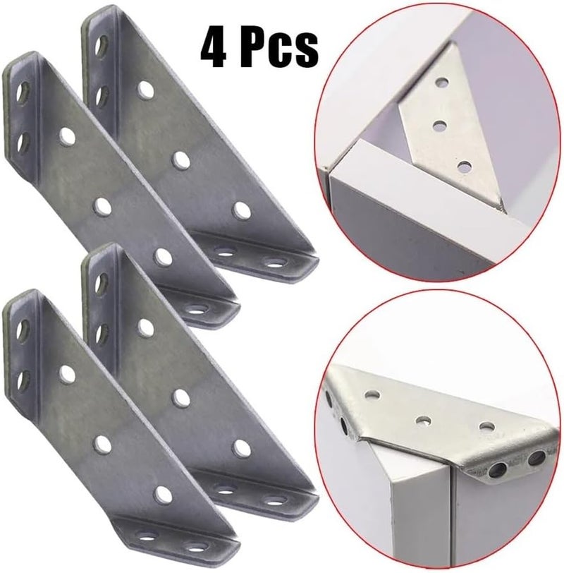 4pcs Stainless Steel Right Angle Corner Brackets Furniture Hardware Fasteners - Image 5