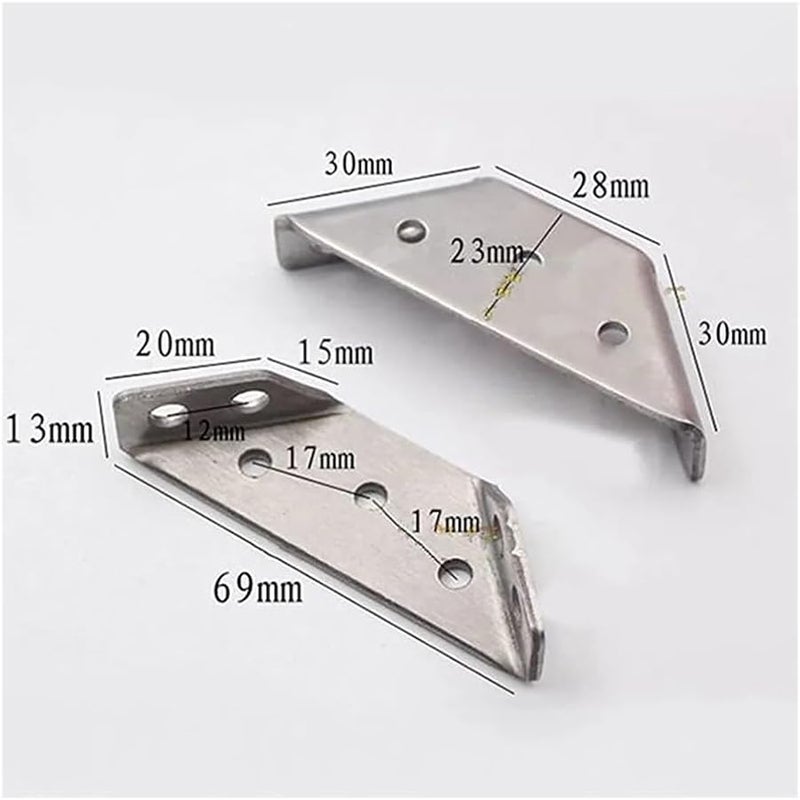 4pcs Stainless Steel Right Angle Corner Brackets Furniture Hardware Fasteners - Image 4