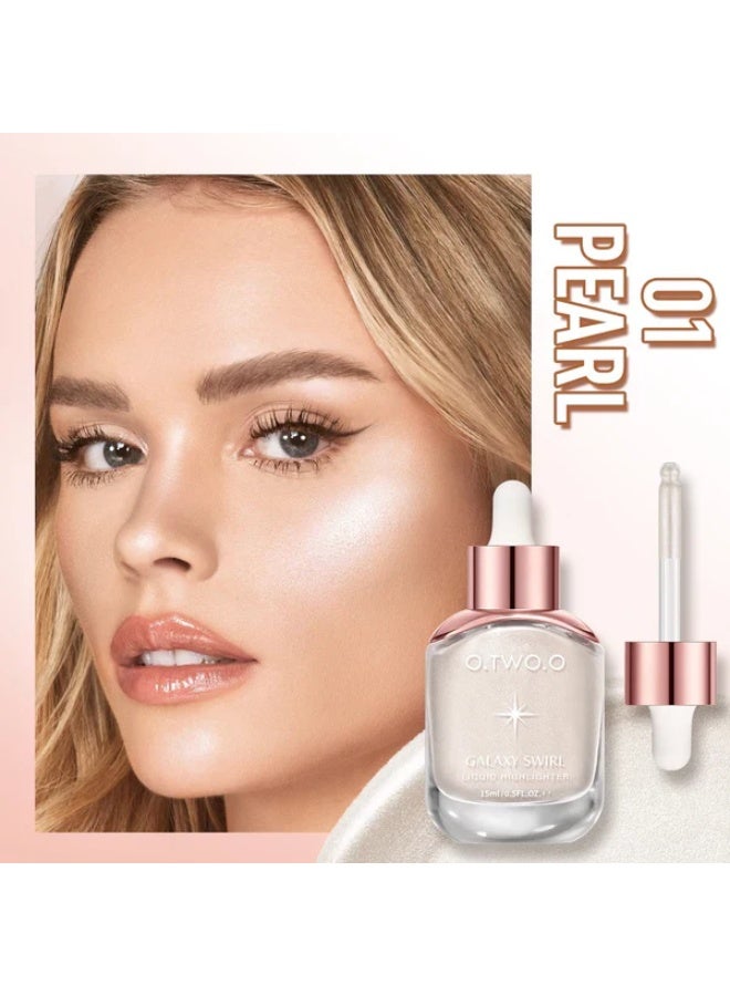 OTWOO O.TWO.O Galaxy Shimmer Liquid Highlighter – Radiant Glow Makeup (#1, PEARL) - Image 2