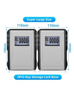 Key Safe Box, 4 Digit Combination Key Box, Wall Mounted Large Capacity Key Security Box, Waterproof Anti Theft Key Storage Box With Resettable Code, (2pcs, Super Large Size)