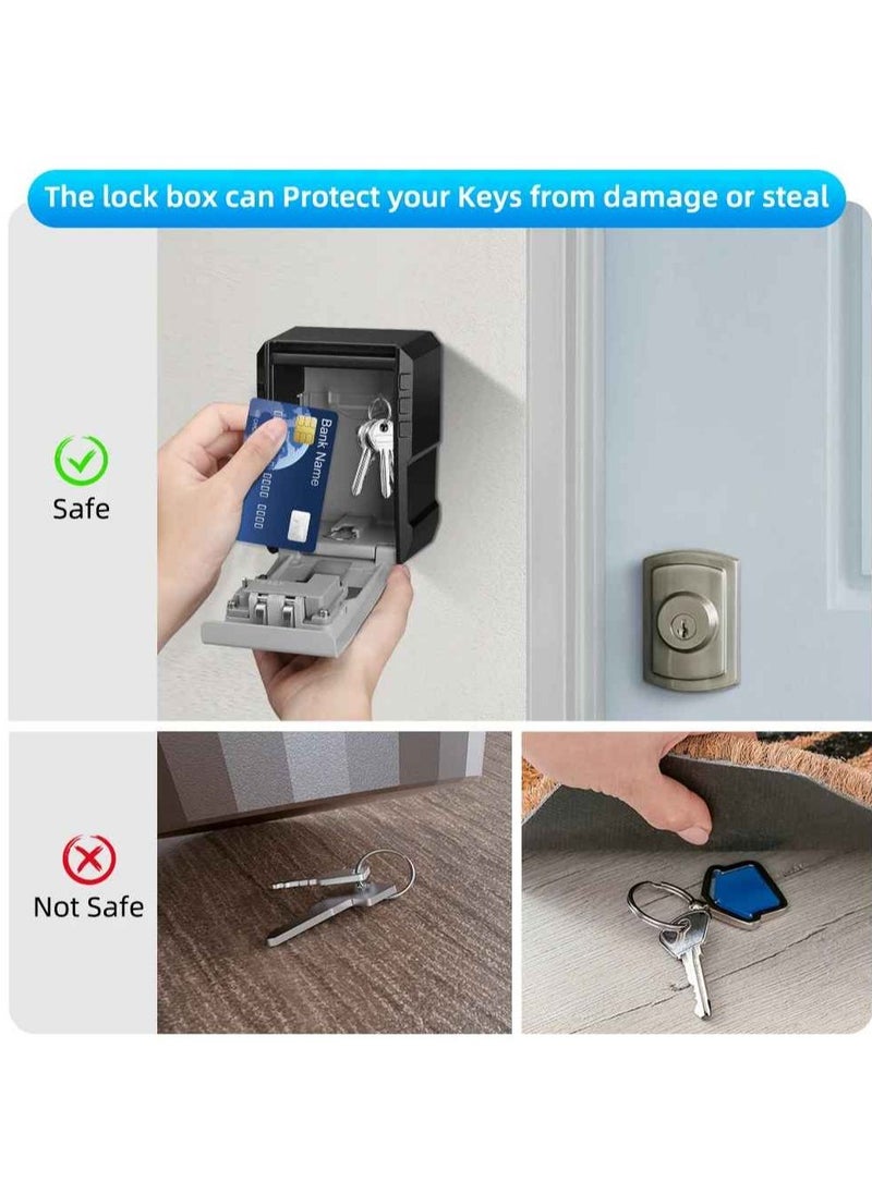 Generic - Key Safe Box, 4 Digit Combination Key Box, Wall Mounted Large Capacity Key Security Box, Waterproof Anti Theft Key Storage Box With Resettable Code, (2pcs, Super Large Size) - Image 1
