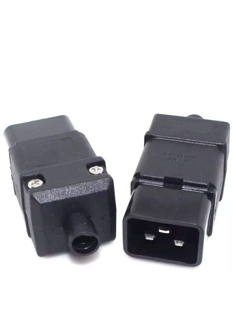 DKURVE - DKURVE® IEC computer ac power connector plug and socket C19 C20 16A 250V (2-SET) - Image 1